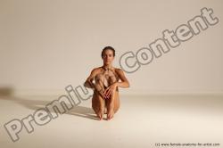 Nude Gymnastic poses Woman White Moving poses Slim long brown Dynamic poses Pinup